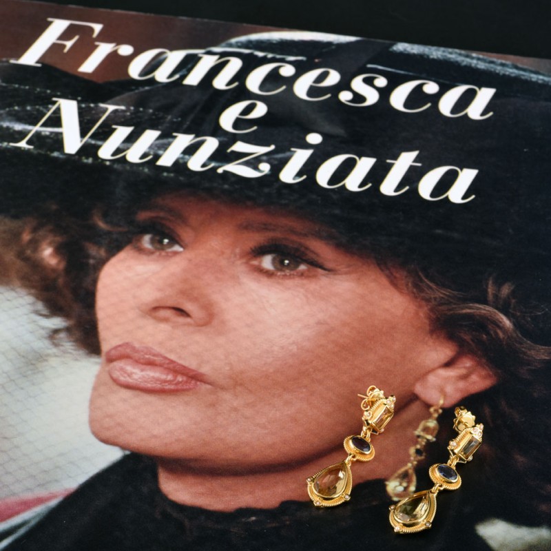 "Francesca e Nunziata", Sofia Loren. Orecchini realizzati a mano in Italia da Percossi Papi
