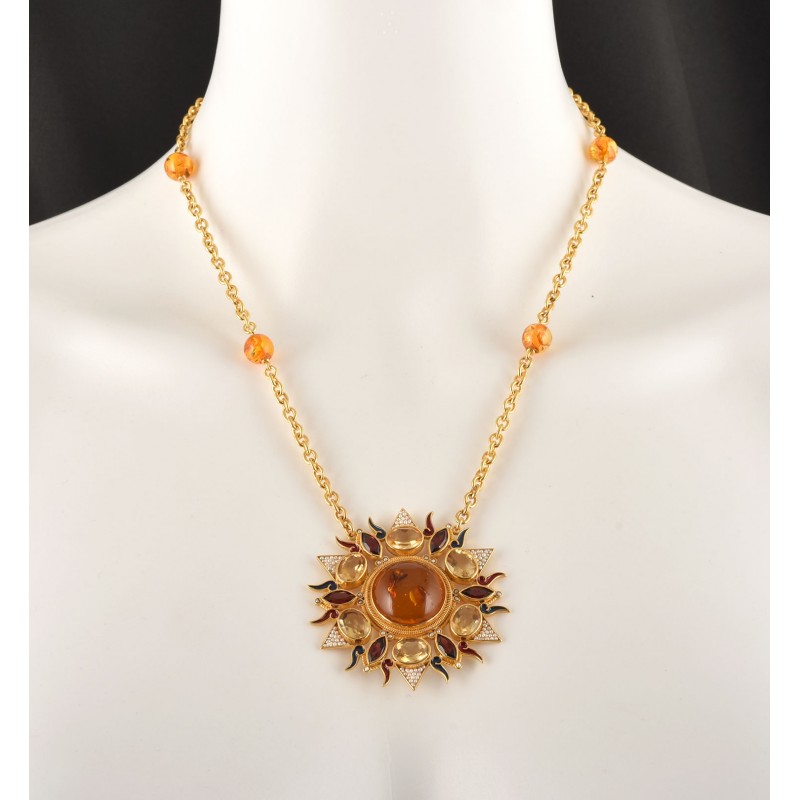 Collana "Sole nascente", realizzata a mano in Italia  da Percossi Papi