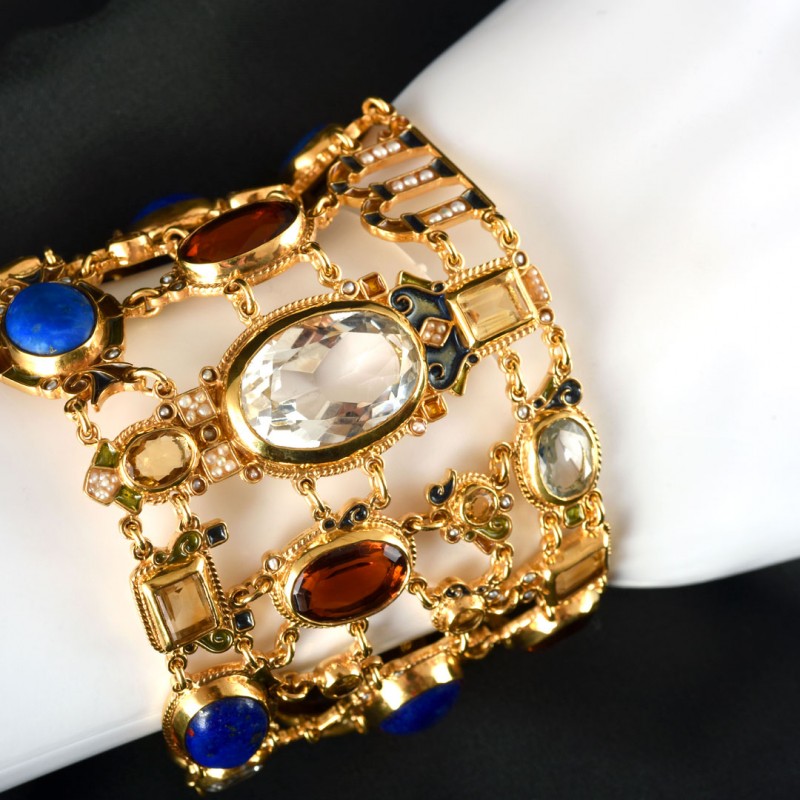 Bracciale bizantino, realizzato in Italia da Percossi Papi con pietre naturali