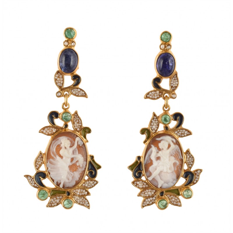 Neoclassical cameo earrings