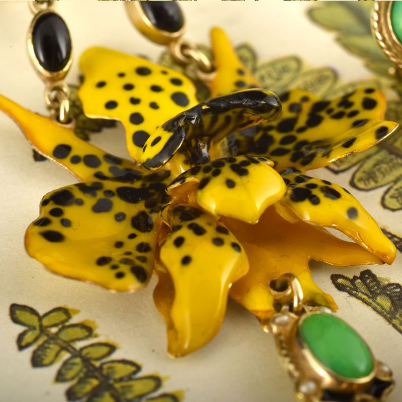 Yellow orchid earrings