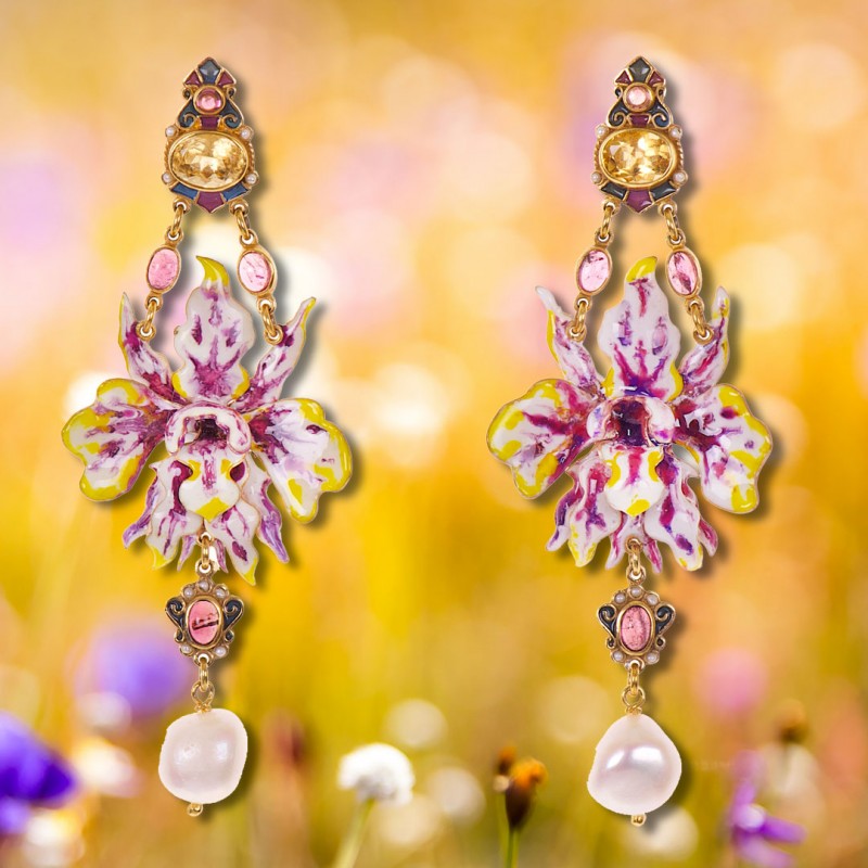 Orchid earrings