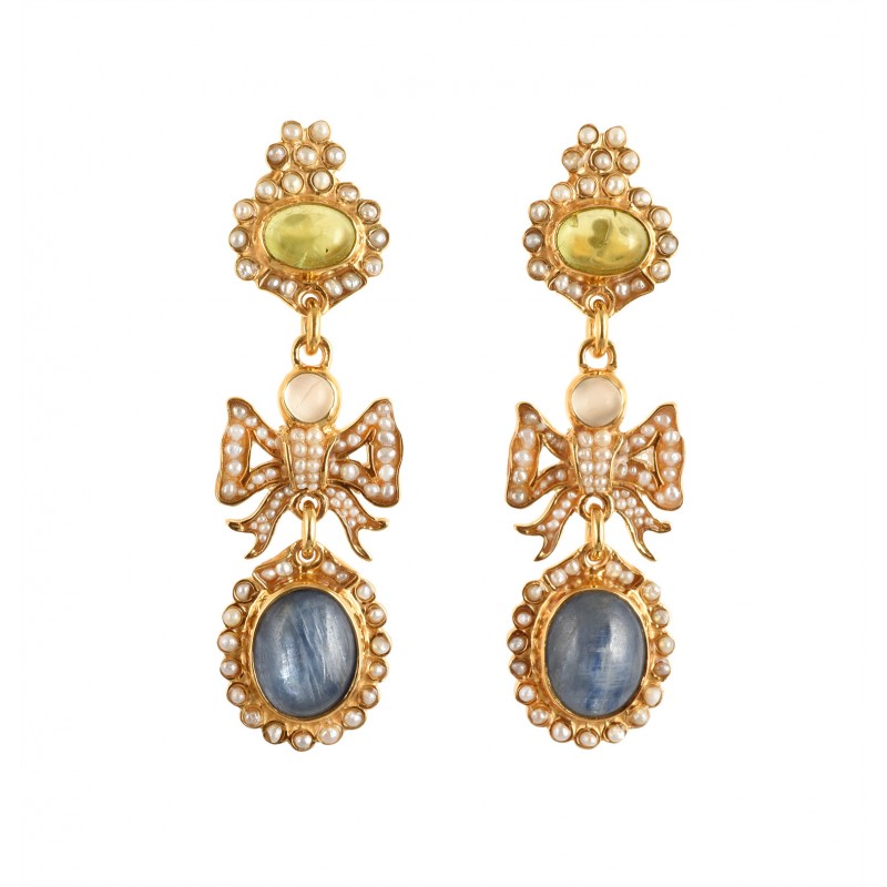 "Francesca e Nunziata", Sofia Loren. Earrings handmade in italy by Percossi Papi with natural stones
