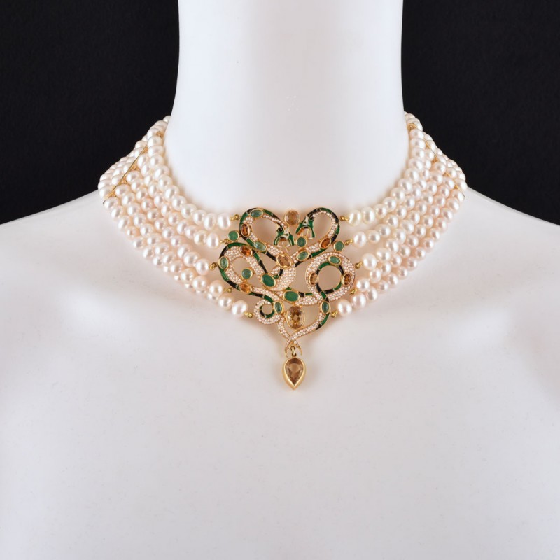 Collana Serpenti, realizzata a mano in Italia  da Percossi Papi con pietre naturali