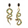 Snake earrings, handmade in Italy by Percossi Papi with natural stones