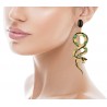 Snake earrings, handmade in Italy by Percossi Papi with natural stones
