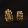 Architectural ring, handmade in Italy by Percossi Papi with natural stones