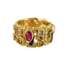 Architectural ring, handmade in Italy by Percossi Papi with natural stones