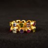 Anello a cerniere doppie, realizzato a mano in Italia da Percossi Papi con pietre naturali