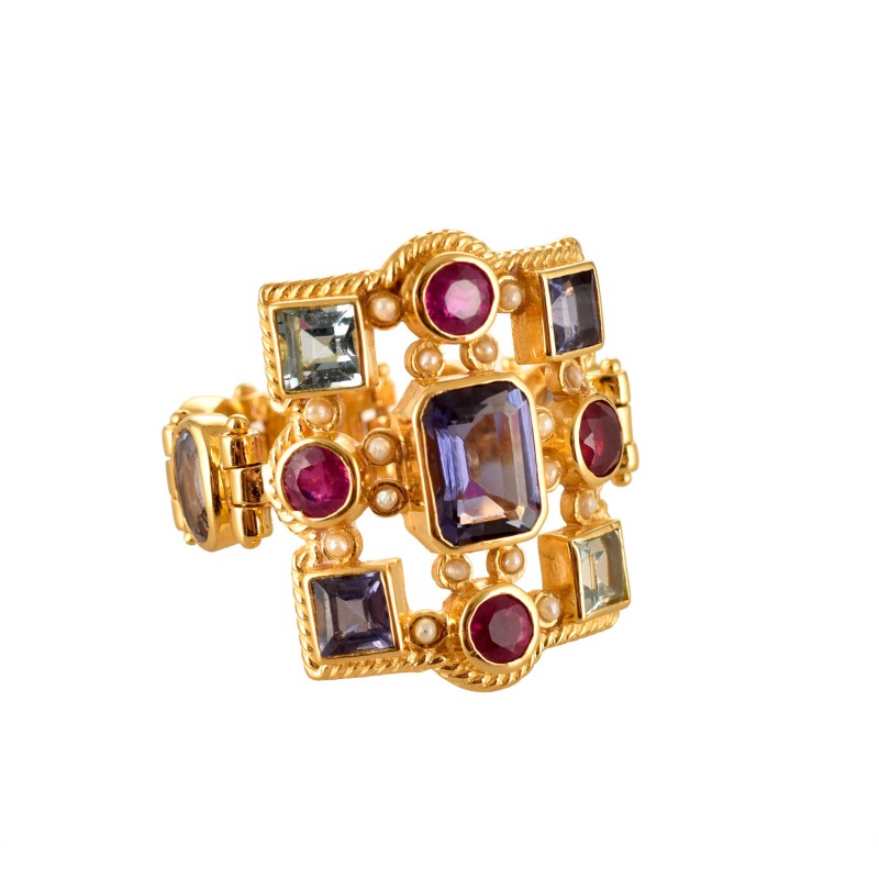 Anello rinascimentale, realizzato a mano in Italia da Percossi Papi con pietre naturali