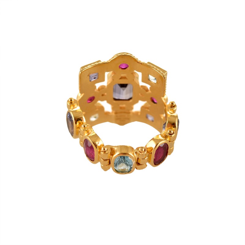 Anello rinascimentale, realizzato a mano in Italia da Percossi Papi con pietre naturali
