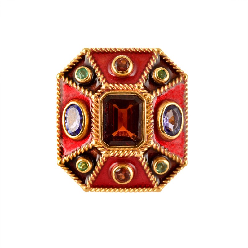 Anello rinascimentale, realizzato a mano in Italia da Percossi Papi con pietre naturali