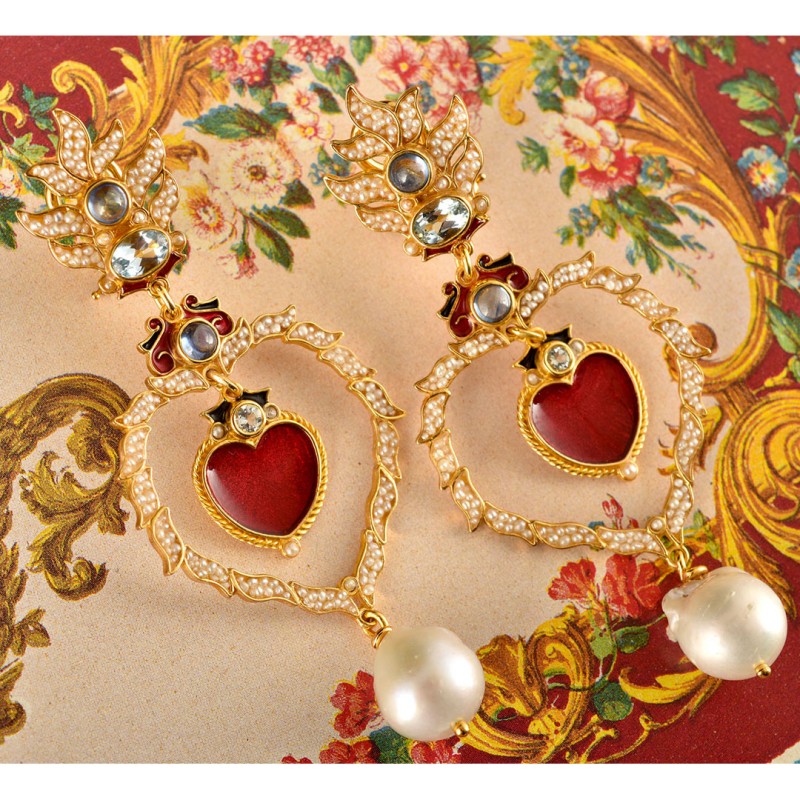 Heart earrings made in Italy by Percossi Papi
