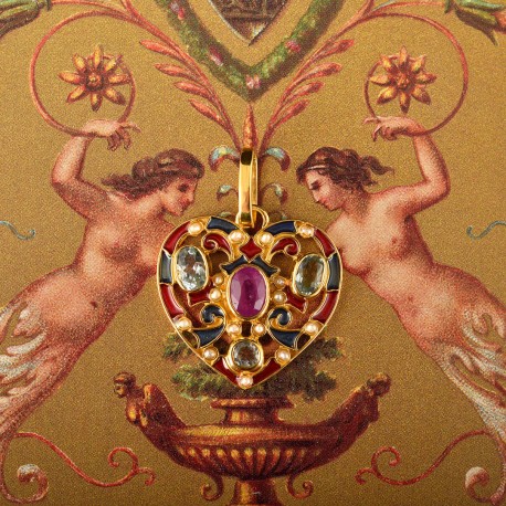 Pendente cuore, realizzato in Italia da Percossi Papi con pietre naturali