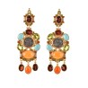 Roman coin earrings, handmade in Italy by Percossi Papi with reproduction of ancient coin and natural stones