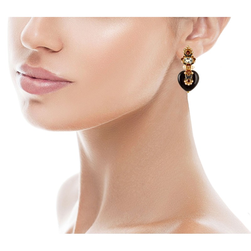 Orecchini cuori, realizzati a mano in Italia  da Percossi Papi con pietre naturali