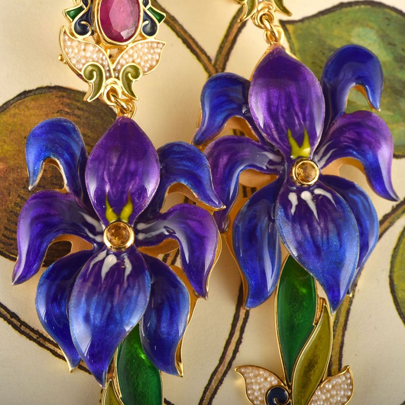 Orecchini iris, realizzati in Italia da Percossi Papi con pietre naturali