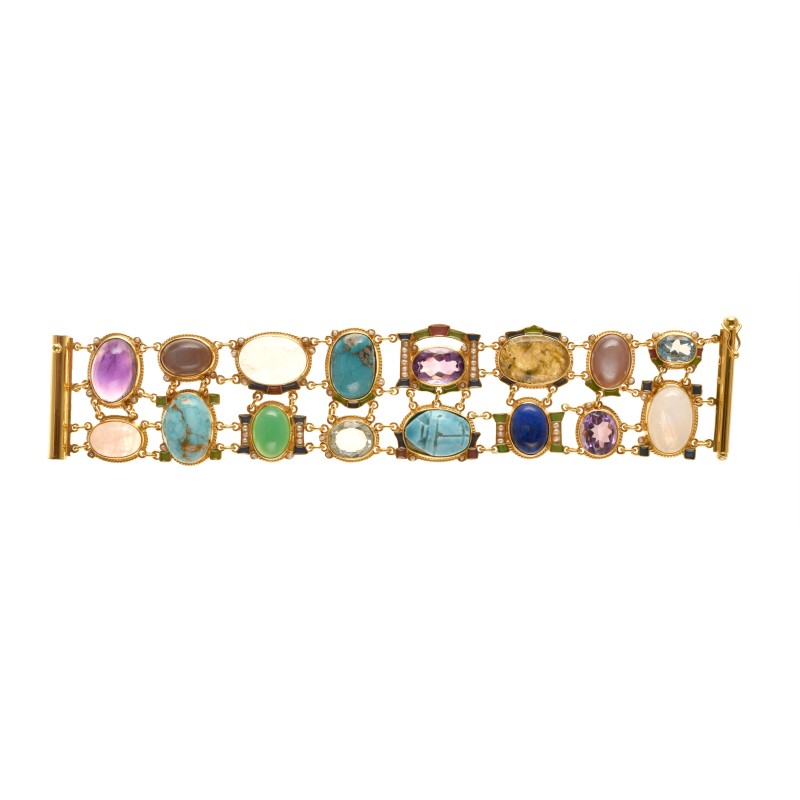 Bracciale bizantino con turchesi realizzato in Italia da Percossi Papi con pietre naturali