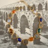 Collier con monete romane, realizzato in Italia da Percossi Papi con pietre naturali