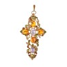 Floral cross handmade in Italy by Percossi Papi with natural stones