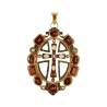 Renaissance cross pendant,handmade in Italy by Percossi Papi with natural stones