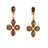 Cross earrings handmade in Italy by Percossi Papi with natural stones
