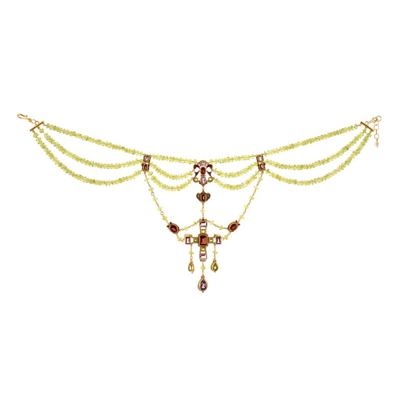 Collana con croce centrale realizzata a mano in Italia  da Percossi Papi