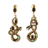 Snake earrings, handmade in Italy by Percossi Papi with natural stones