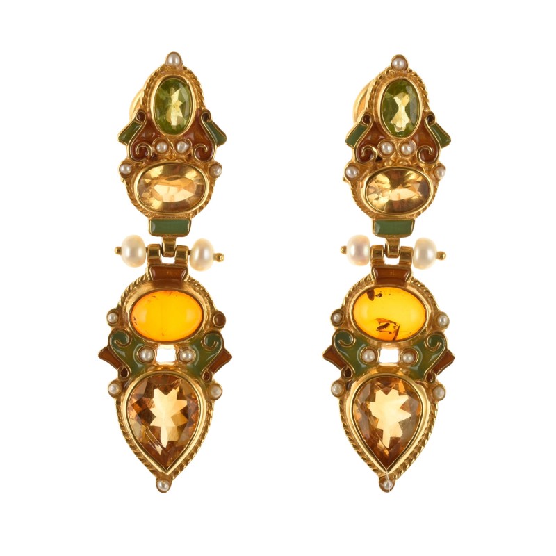 Orecchini da giorno,  realizzati in Italia da Percossi Papi con pietre naturali