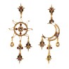 Sun & moon earrings, handmade in Italy by Percossi Papi with natural stones