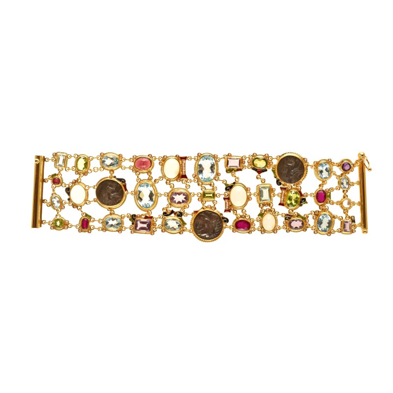 Roman bracelet, handmade in Italy by Percossi Papi with natural stone