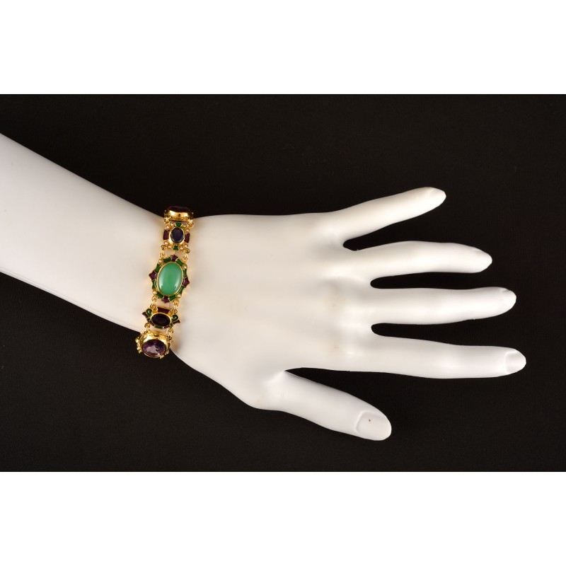 Byzantine bracelet handmade in Italy by Percossi Papi with natural stones