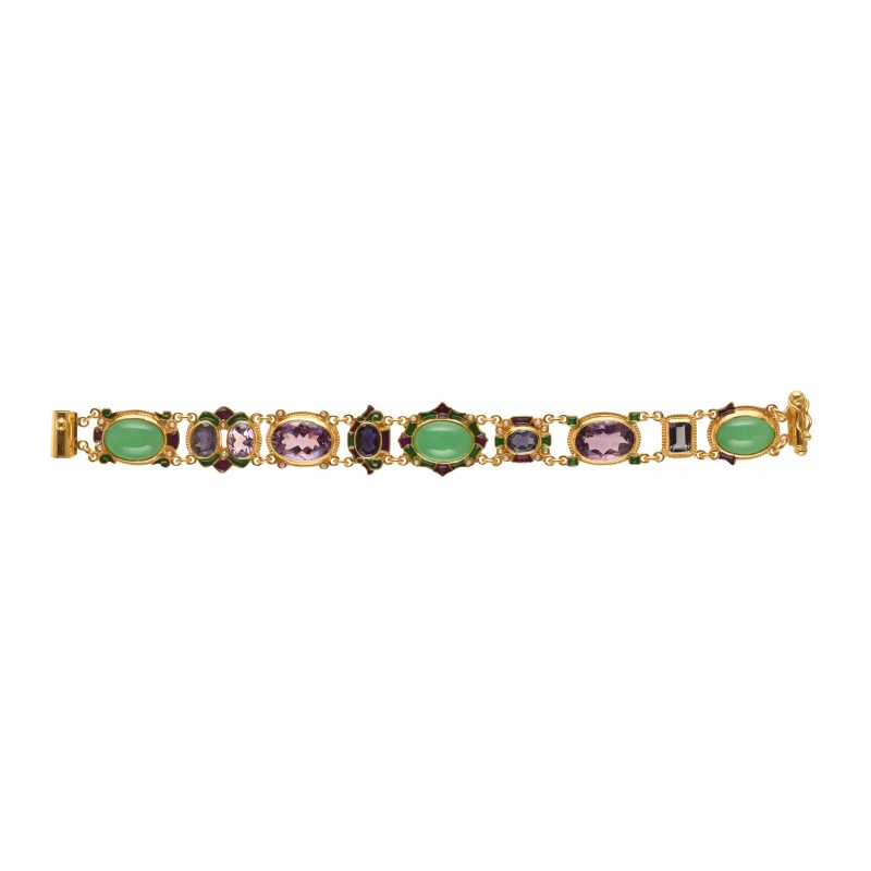 Byzantine bracelet handmade in Italy by Percossi Papi with natural stones