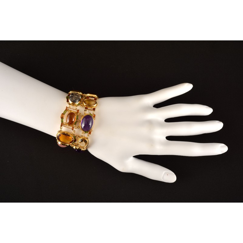 Byzantine bracelet, handmade in Italy by Percossi Papi with natural stone