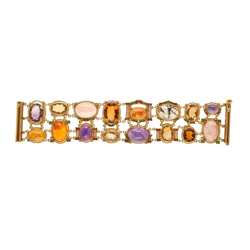 Byzantine bracelet, handmade in Italy by Percossi Papi with natural stone