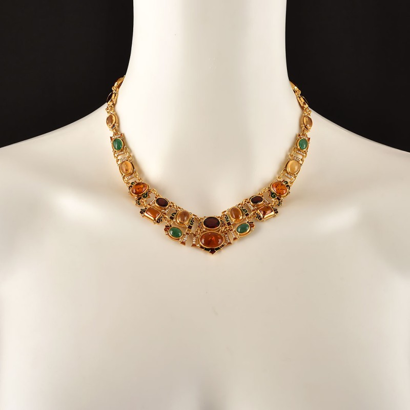 Collana bizantina,  realizzata in Italia da Percossi Papi con pietre naturali