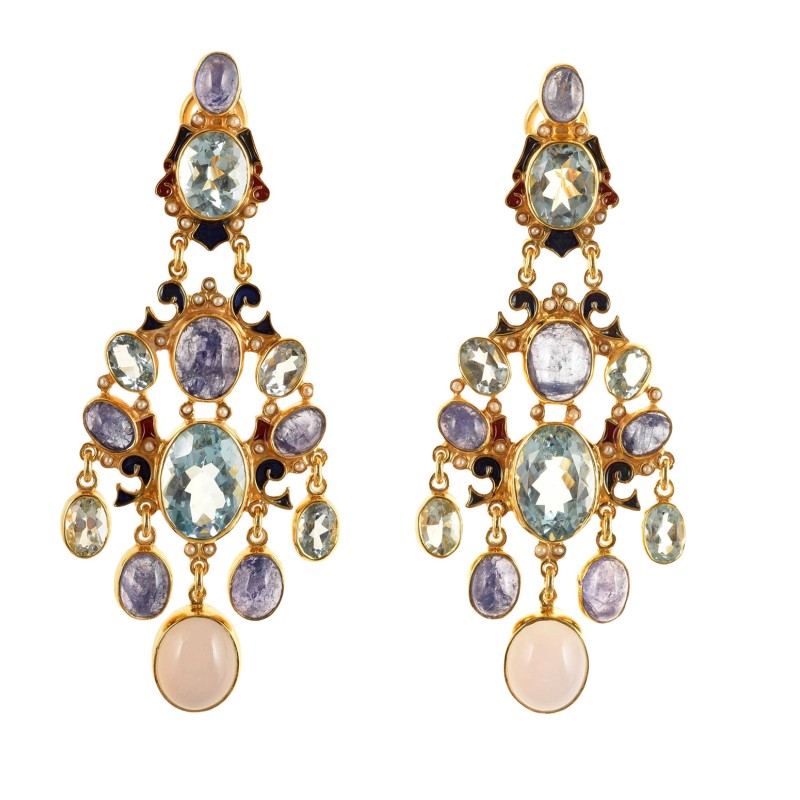 Orecchini Chandelier, realizzati a mano in Italia  da Percossi Papi