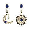 Sun and moon earrings handmade in Italy by Percossi Papi with natural stones