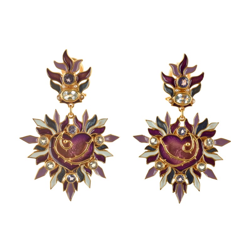 Orecchini cuori, realizzati in Italia da Percossi Papi con pietre naturali