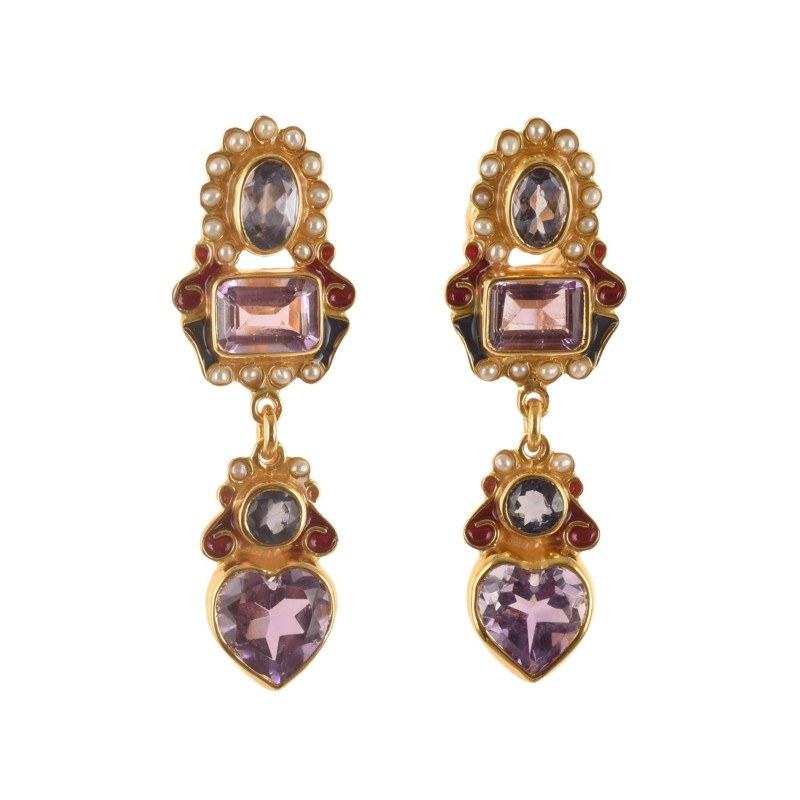 Orecchini cuori, realizzati in Italia da Percossi Papi con pietre naturali