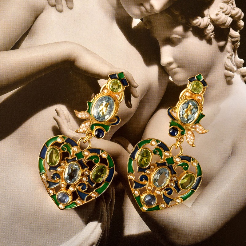 Orecchini cuori, realizzati in Italia da Percossi Papi