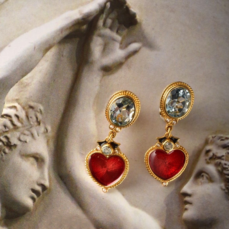 Orecchini cuori, realizzati in Italia da Percossi Papi