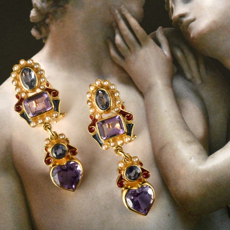 Orecchini cuori, realizzati in Italia da Percossi Papi con pietre naturali