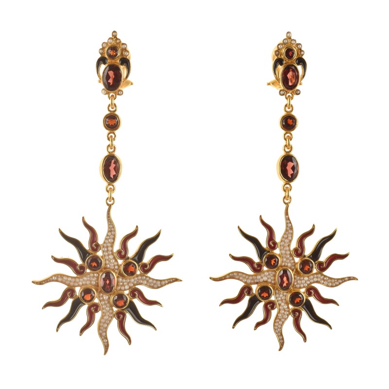 Orecchini sole, realizzati in Italia da Percossi Papi con pietre naturali