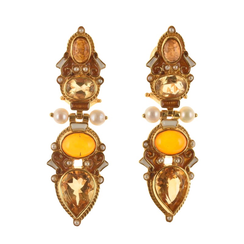 Everyday earrings, handmade in Italy by Percossi Papi with natural stone