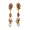 Floral earrings, made in Italy by Percossi Papi with natural stones