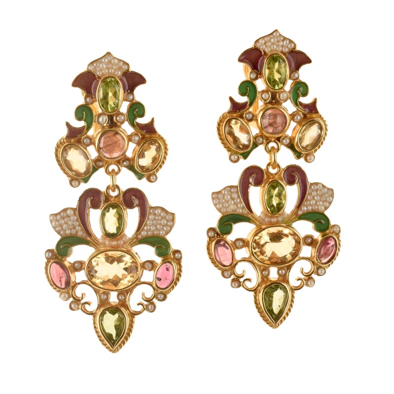 Orecchini neoclassici, realizzati a mano in Italia da Percossi Papi con pietre naturali