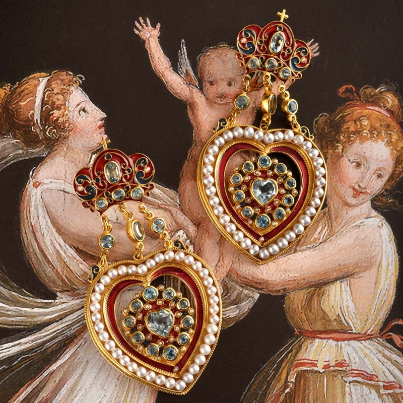 Orecchini cuori, realizzati in Italia da Percossi Papi con pietre naturali