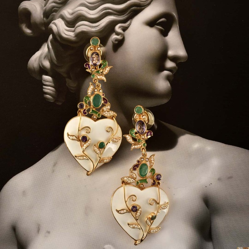 Orecchini cuori, realizzati in Italia da Percossi Papi con pietre naturali