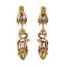 Floral earrings, handmade in Italy by Percossi Papi with natural stones